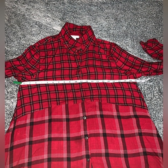 J. Jill Red, Black, and White Plaid Shirt Dress - Picture 9 of 10